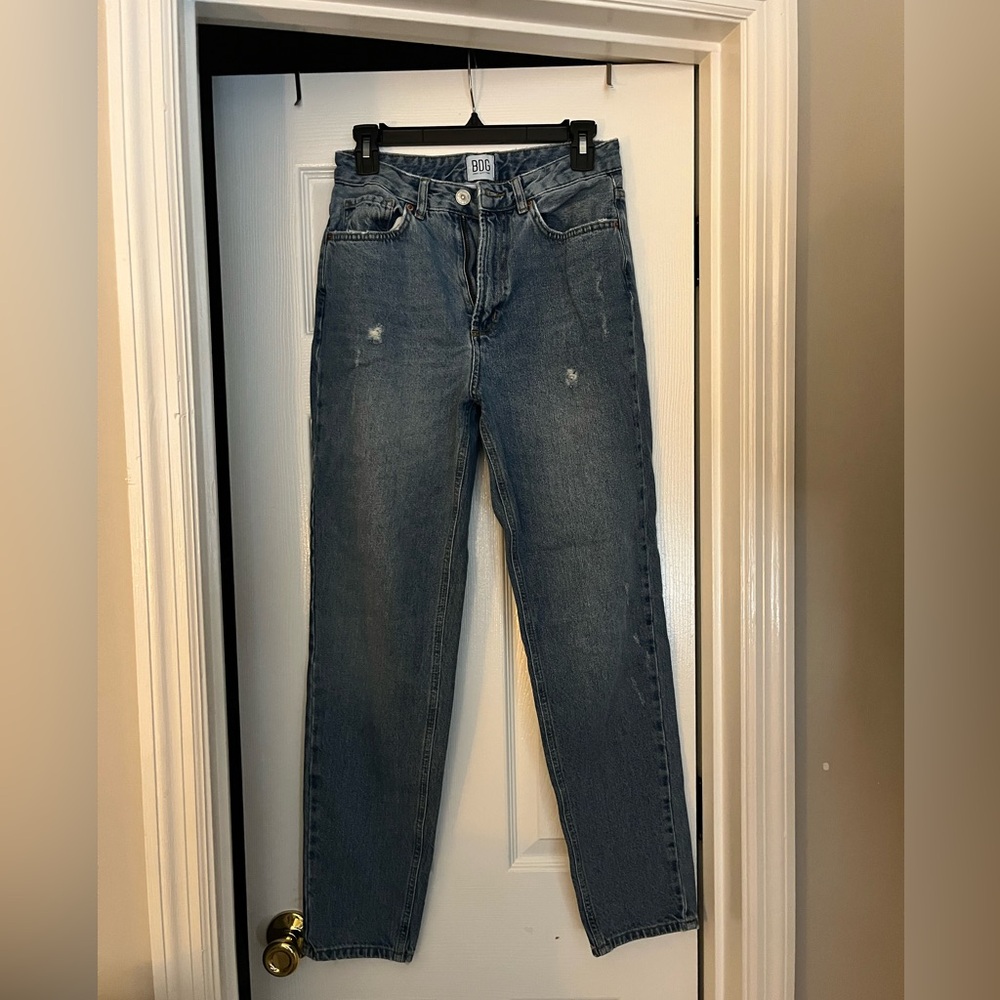 BDG Women's Classic Blue Straight Leg Mom Jeans